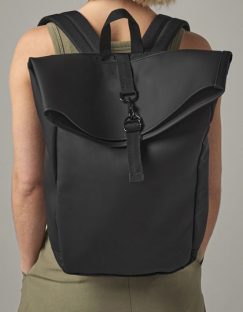 Matte PU Roll-Top Backpack