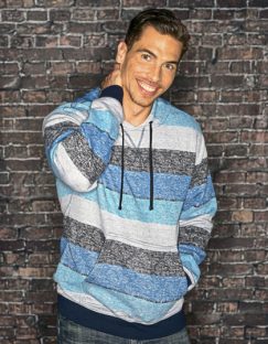 Printed Striped Marl Pullover