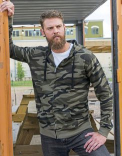 Full Zip Camo Hooded Sweat Jacket