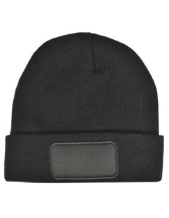 Knitted Hat With Patch