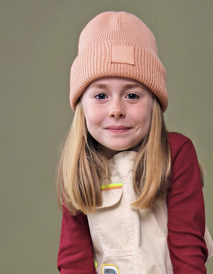Kids Deep Cuffed Tonal Patch Beanie