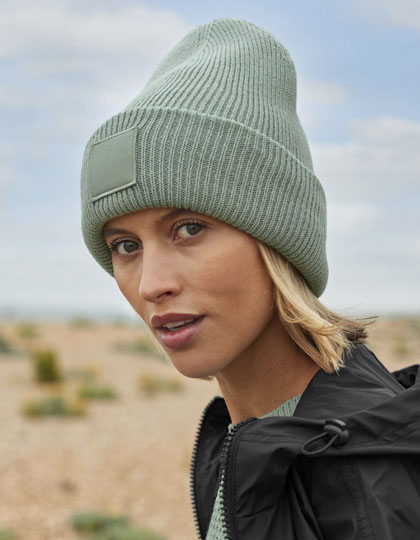 Deep Cuffed Tonal Patch Beanie