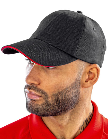 Brushed Cotton Decorators Cap With Sandwich Peak