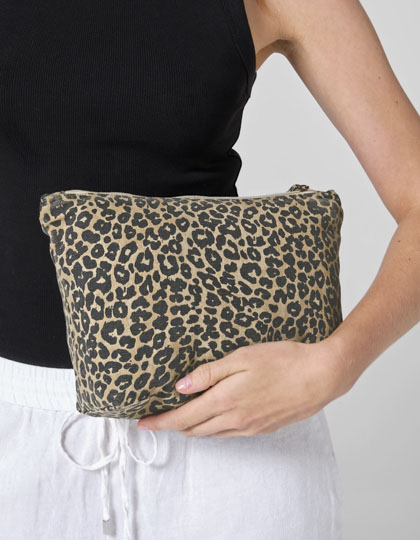 Leopard Print Canvas Accessory Bag