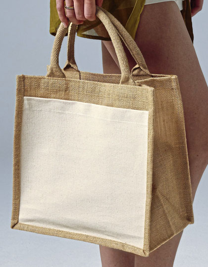 Cotton Pocket Jute Midi Bag