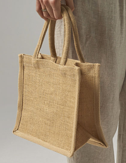 Natural Starched Jute Mini Gift Bag