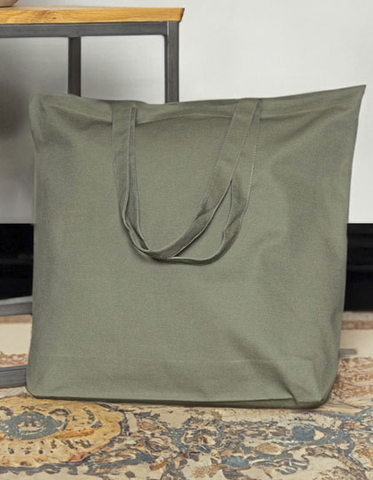 Organic Canvas Carrier Bag Medium Long Handle London 02