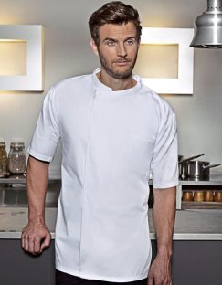 Short-Sleeve Throw-Over Chef Shirt Basic