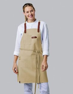 Bib Apron Canvas With Decorative Label