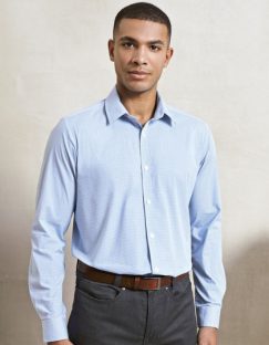 Men´s Microcheck (Gingham) Long Sleeve Cotton Shirt