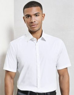 Men´s Stretch Fit Poplin Short Sleeve Cotton Shirt
