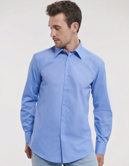 Men’s Long Sleeve Tailored Polycotton Poplin Shirt