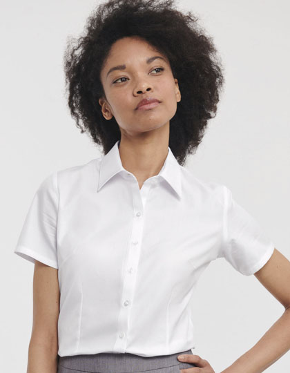 Ladies’ Short Sleeve Tailored Herringbone Shirt
