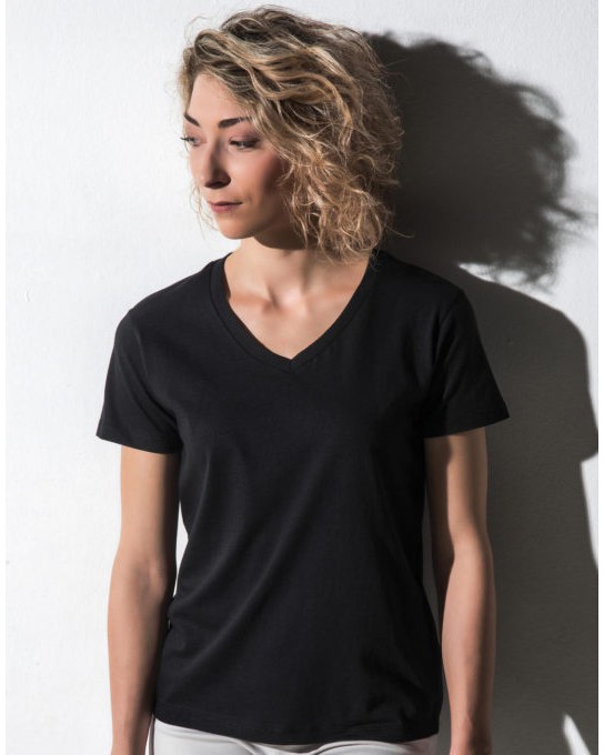Veronique Damski t-shirt z dekoltem v-neck, nakedshirt