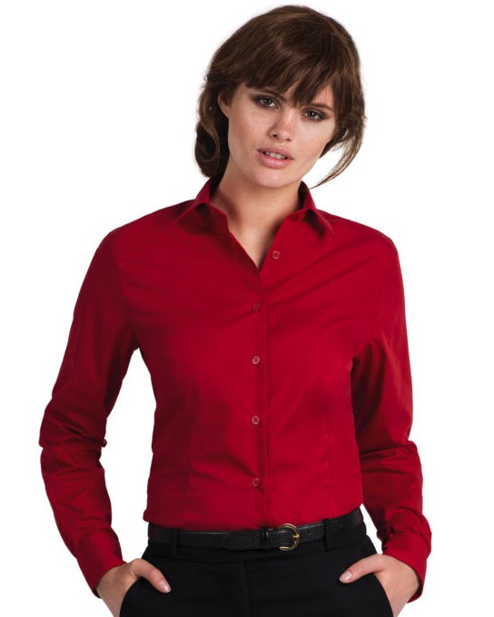 Bluzka popelinowa z długimi rękawami Smart LSL/wo., B & C